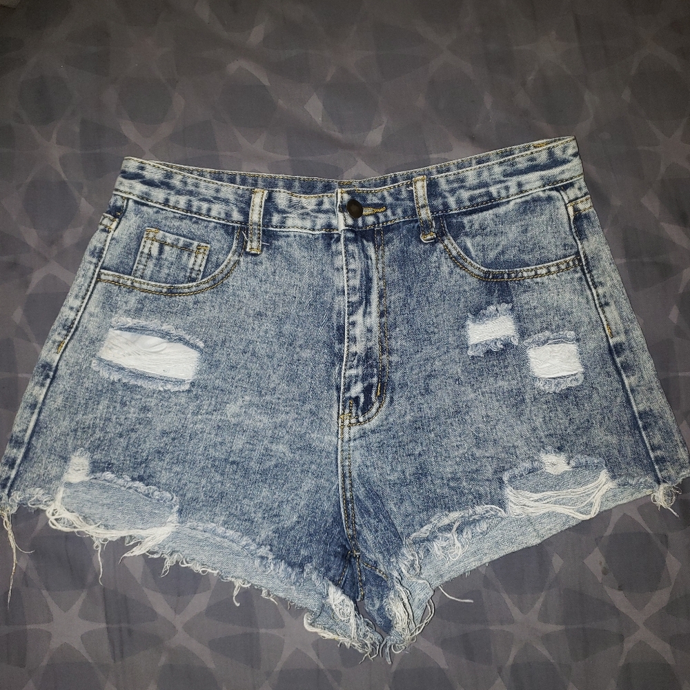 Jean cutoff shorts from shein